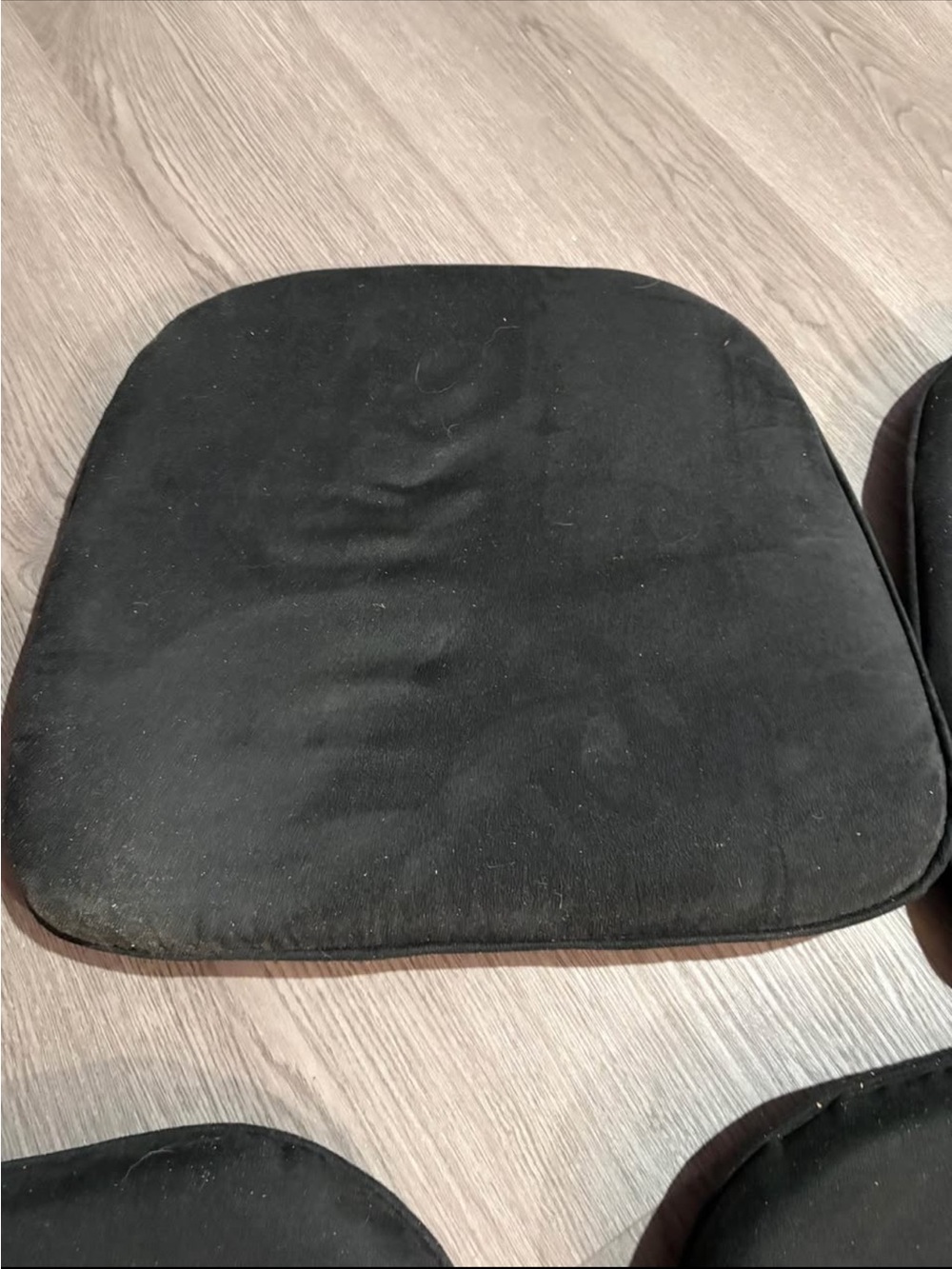 Black Chair Seat Cushions suede- Set of 5 - Picture 5 of 7